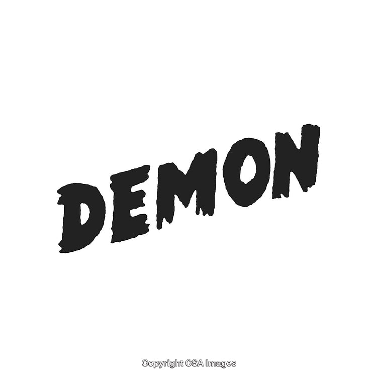 Bold Black Handwritten 'Demon' Text on a Clean White Background