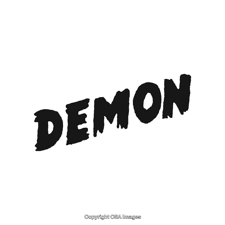 Bold Black Handwritten 'Demon' Text on a Clean White Background