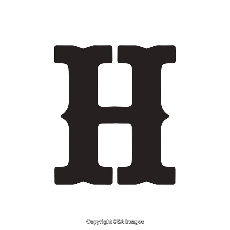Black Bold Letter H on White Background Isolated Typography Style