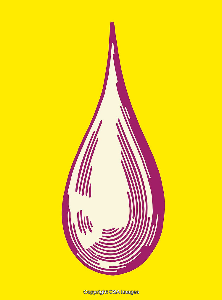 Bright Abstract Design Featuring Purple Drop on Yellow Background