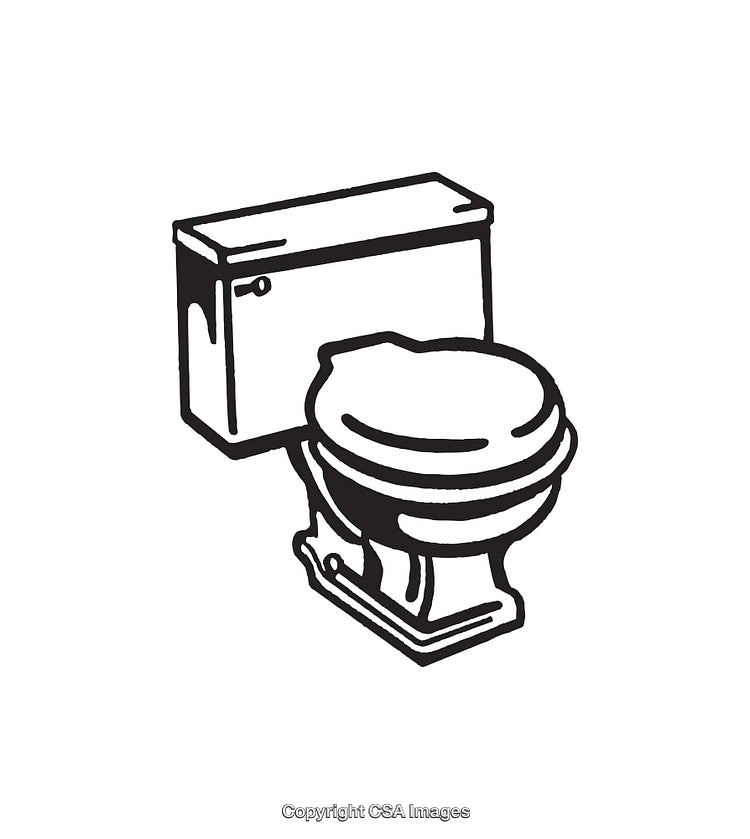 Black And White Line Art Illustration of a Toilet Design