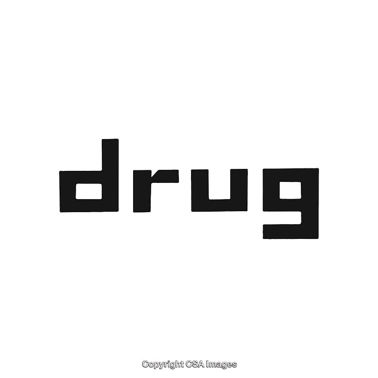 Bold Black Text Spelling 'Drug' on White Background