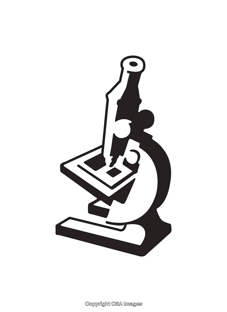 Black and White Icon of a Microscope for Scientific Representation