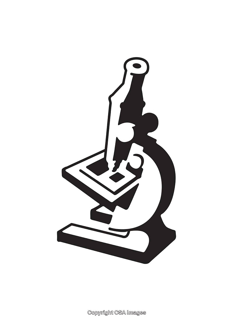 Black and White Icon of a Microscope for Scientific Representation