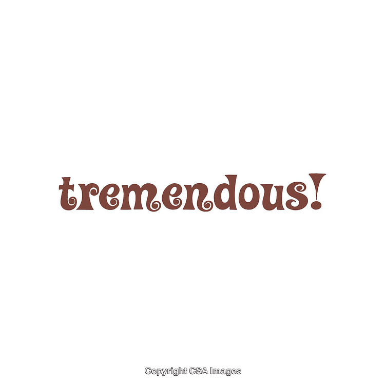 Stylized Brown Text with the Word 'Tremendous' on White Background