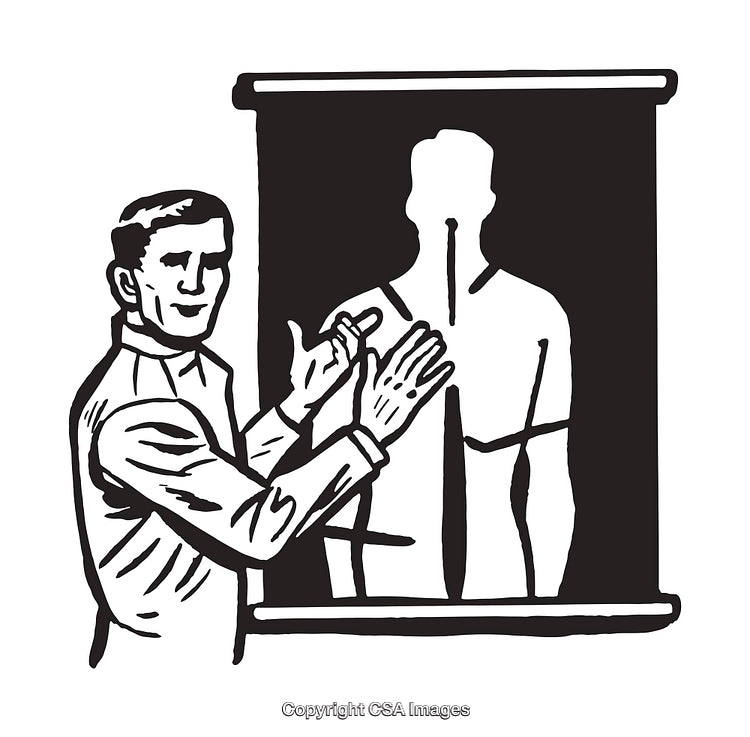 Medical Illustration of Anatomy Lesson With Examiner and Model