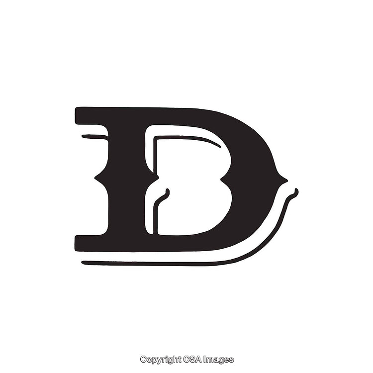 Stylish Artistic Letter D In Bold Black Typeface
