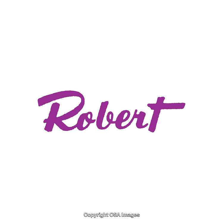 Purple Cursive Text on White Background Emphasizing the Name Robert