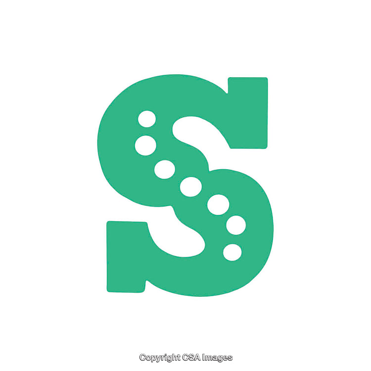 Creative Illustration of Stylized Letter S in Bold Green Design