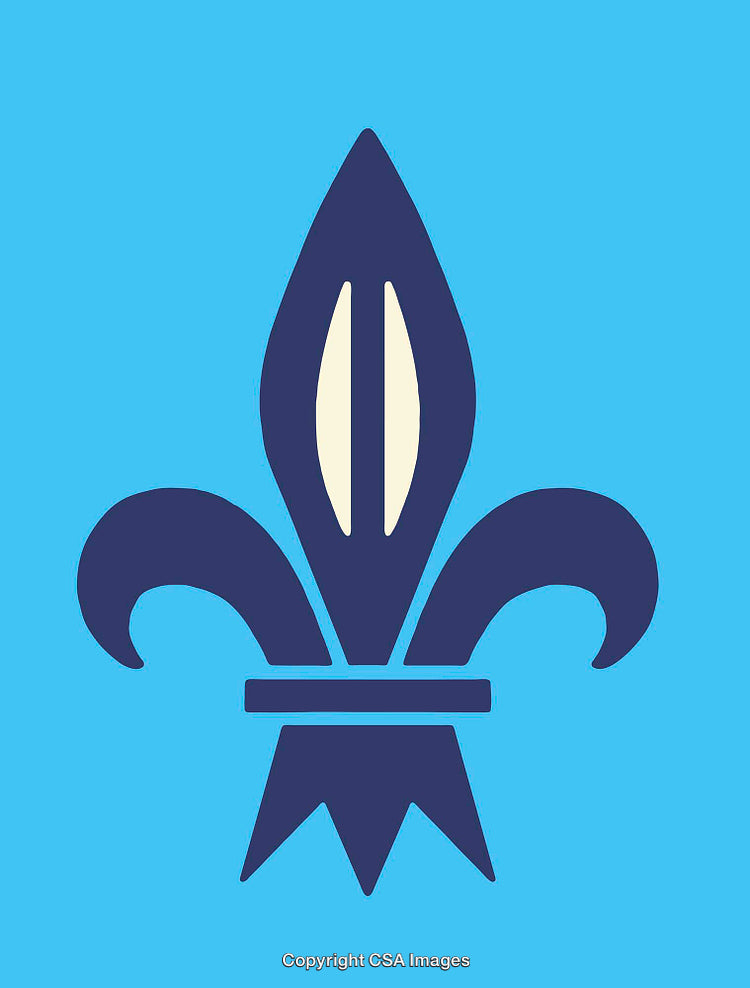 Elegant Fleur-de-Lis Design on a Vibrant Blue Background
