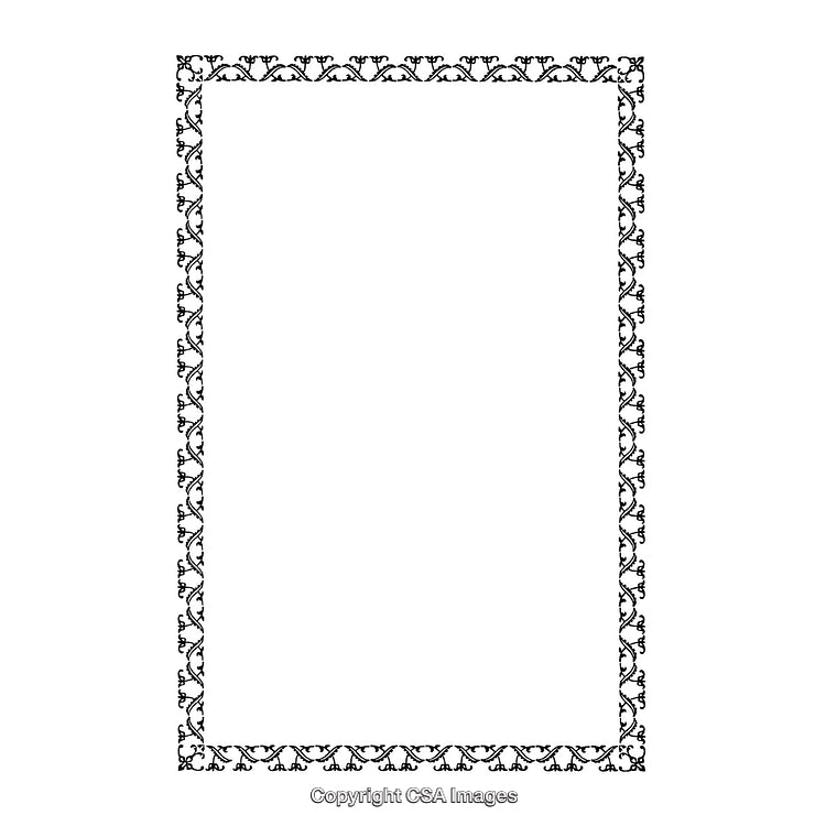 Elegant Black and White Ornate Border for Decoration or Framing