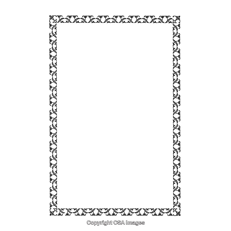Elegant Black and White Ornate Border for Decoration or Framing