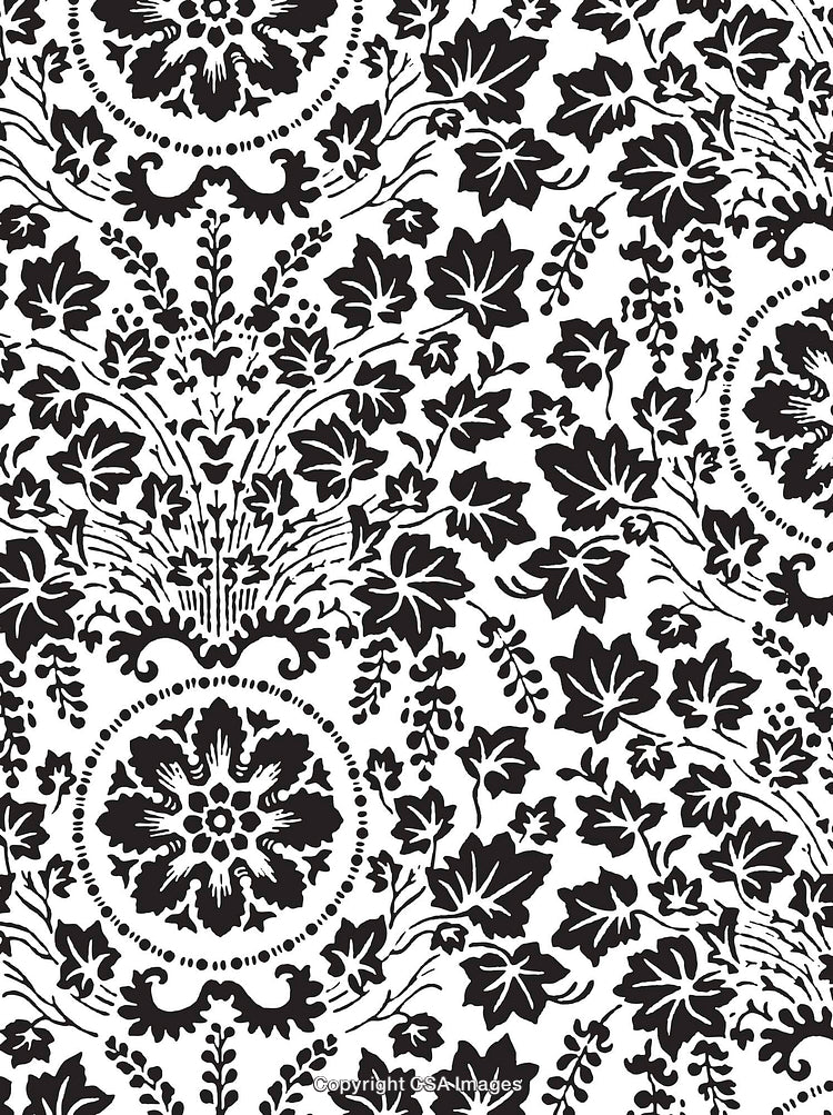 Elegant Black and White Floral Pattern Background for Design