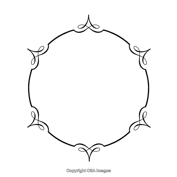 Elegant Circular Black and White Border with Ornamental Design