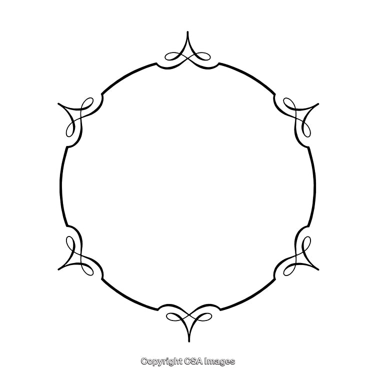 Elegant Circular Black and White Border with Ornamental Design