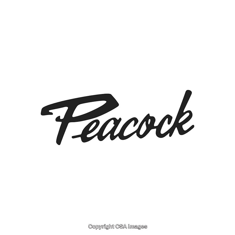 Peacock Logo Design Featuring Stylish Black Calligraphy on White Background