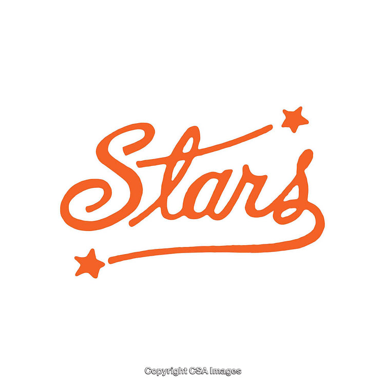 Handwritten Orange Stars Design on a Clean White Background