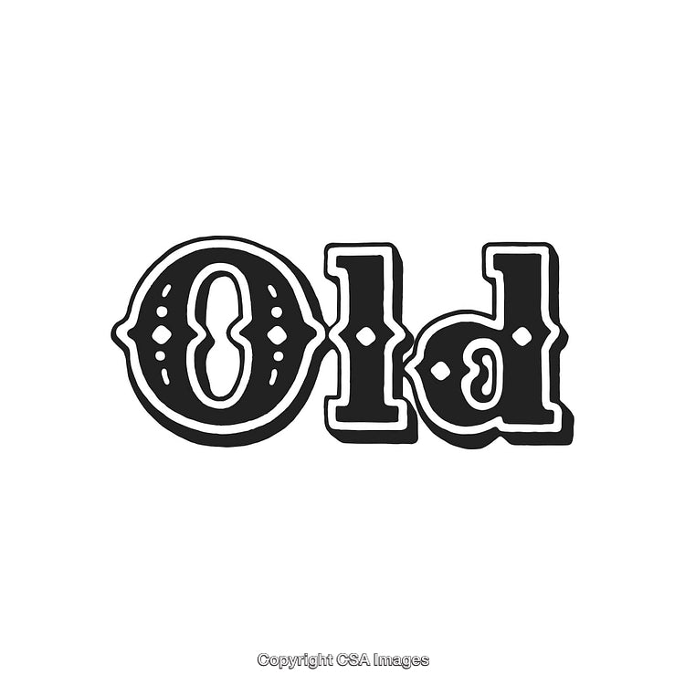 Vintage Typography Design Features the Word 'Old' in Black and White