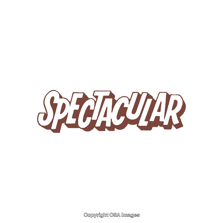 Retro Spectacular Typography Design with Bold Brown Text and White Highlights