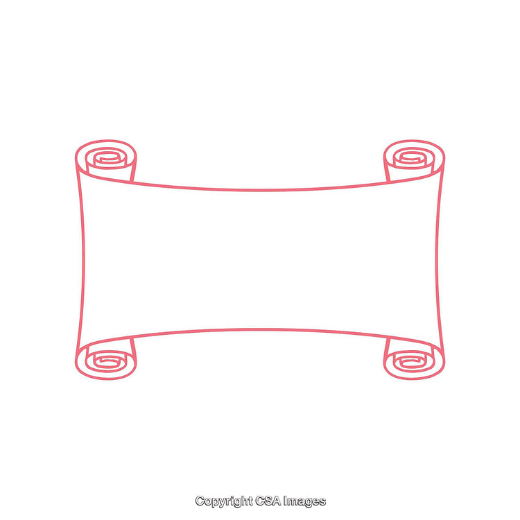 Blank Scroll Banner Design with Elegant Curled Edges in Minimalist Style