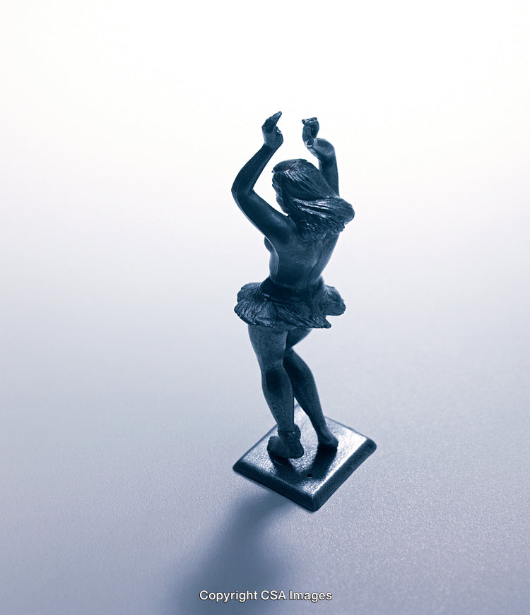 Plastic Toy Figure of a Ballet Dancer Seen From Behind