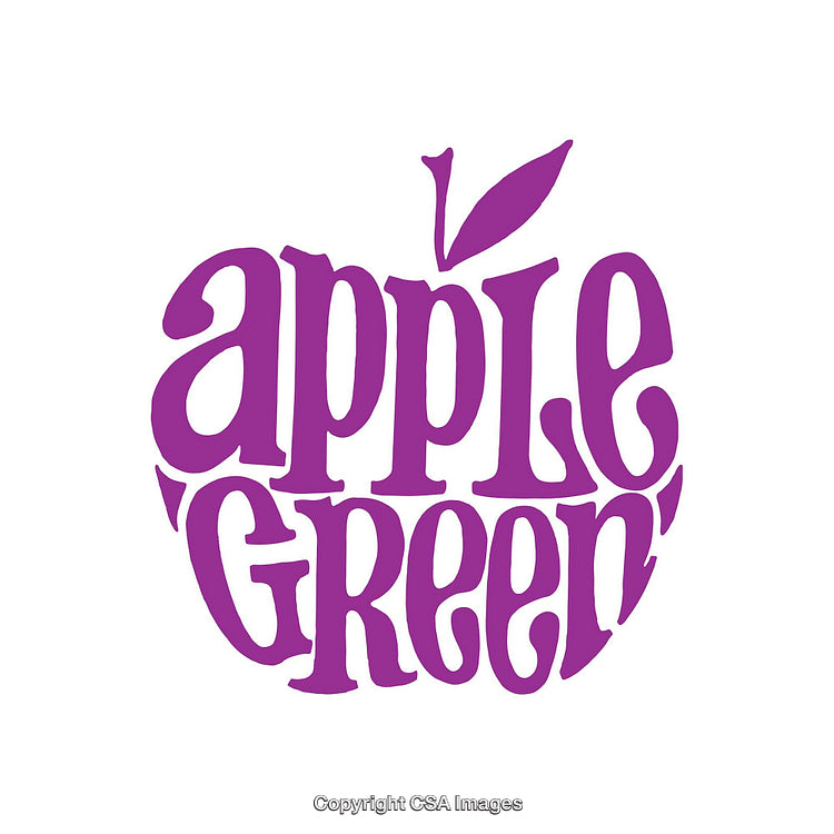 Purple Text Design in the Shape of an Apple Illustration