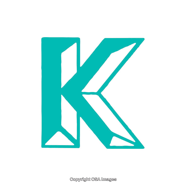 Turquoise Greek Kappa Symbol with Geometric Style Design