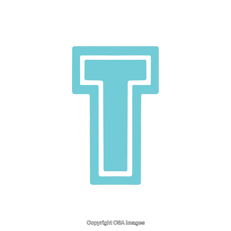 Blue Stylized Letter T on a White Background