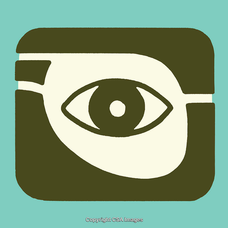 Abstract Minimalist Illustration of Eye Within a Modern Geometric Design