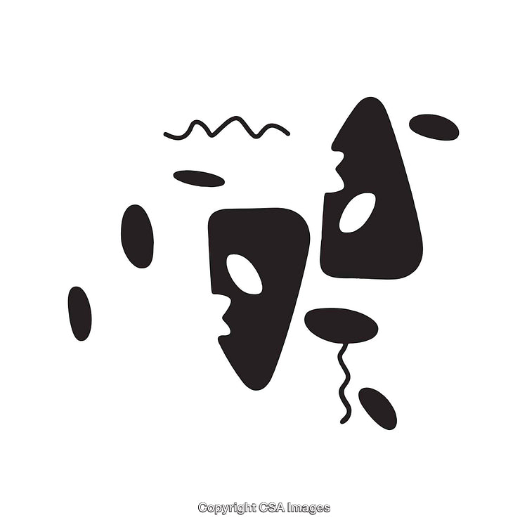 Abstract Black and White Shapes with Geometric Dingbat Design