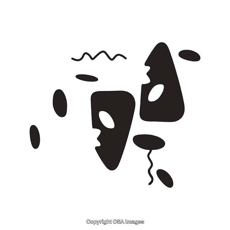 Abstract Black and White Shapes with Geometric Dingbat Design