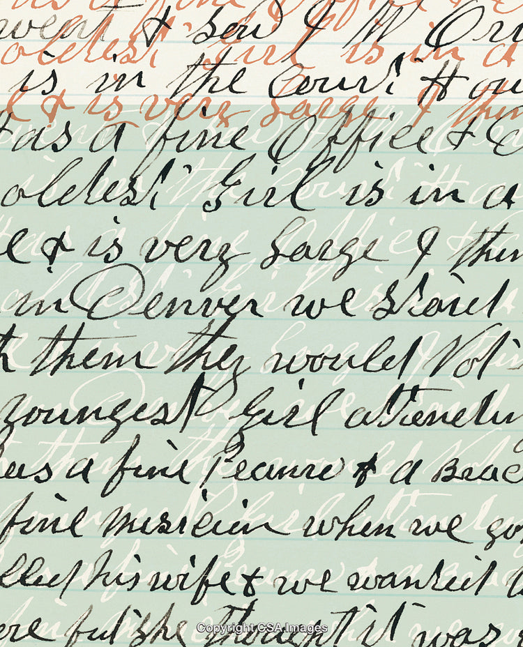 Detailed Script Handwriting Over Layered Pastel Background