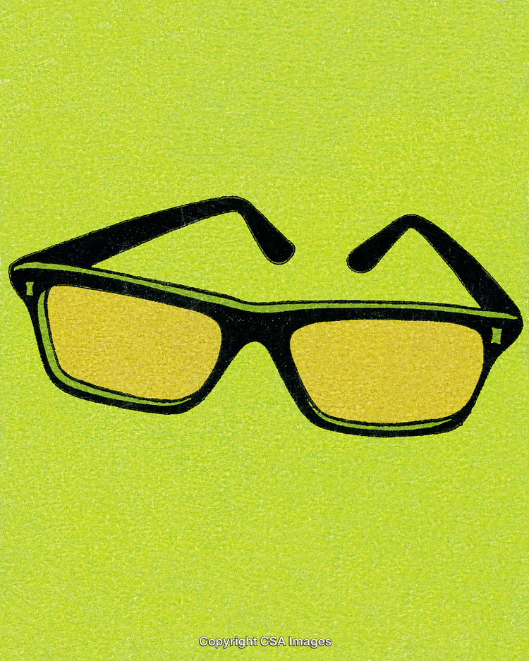 Retro Black Stylish Glasses Against Light Green Background