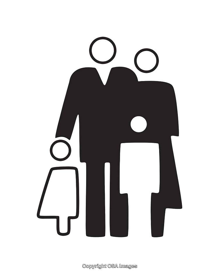 Minimalistic Black and White Family Icon Representing Togetherness