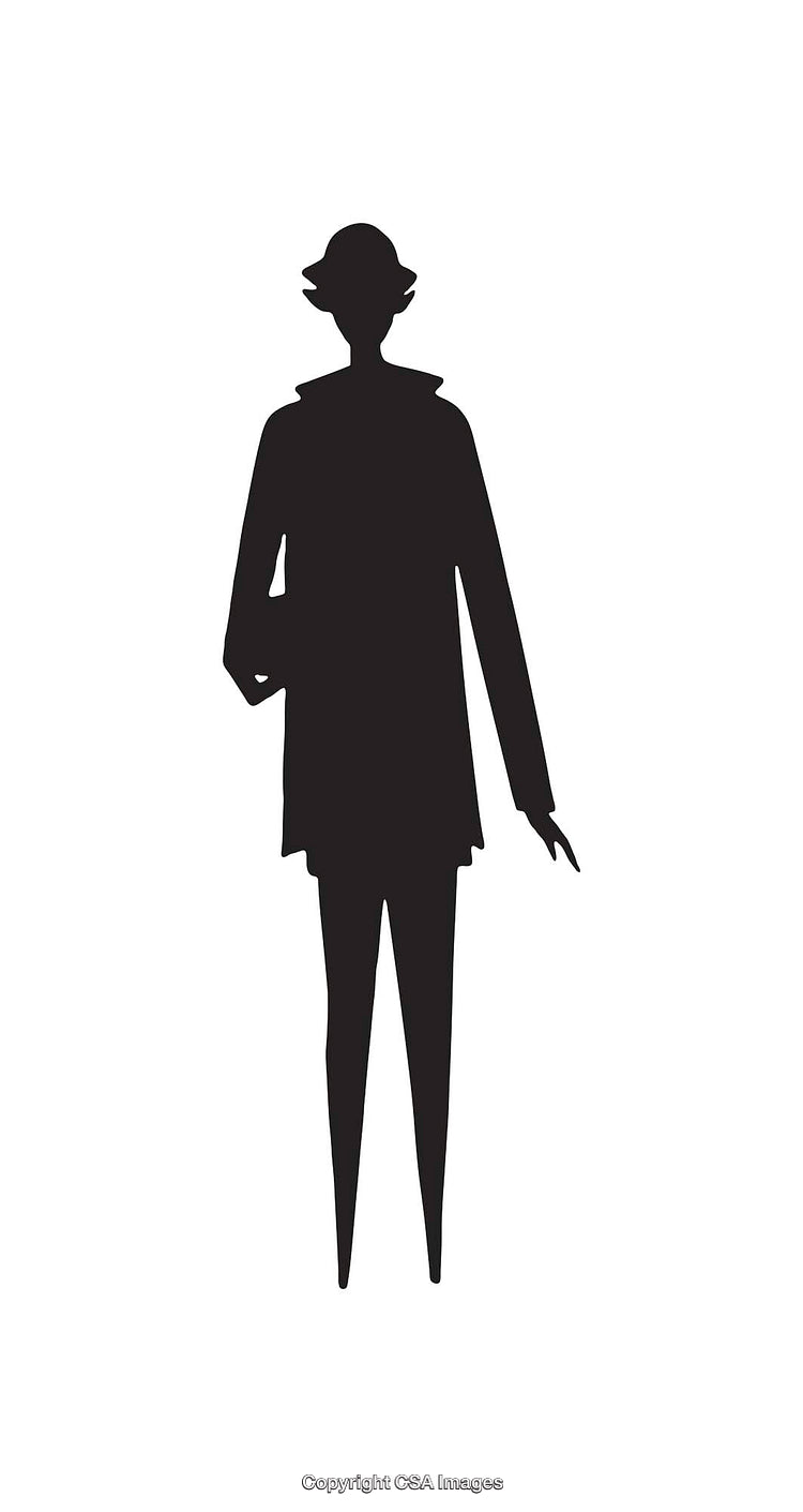 Silhouette Icon of a Standing Figure on White Background
