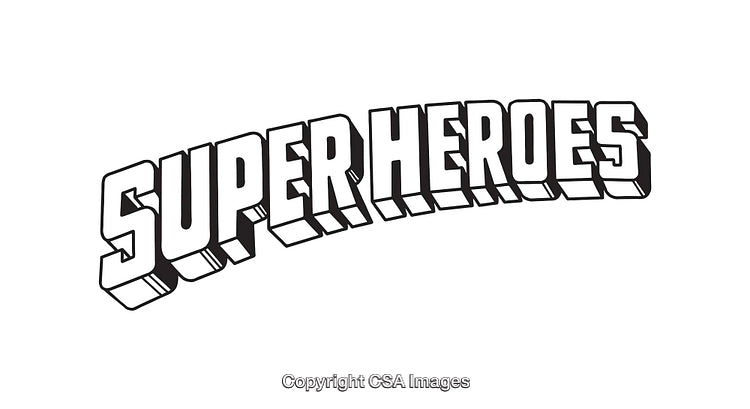 Black and White Superheroes Text in Bold Graphic Style