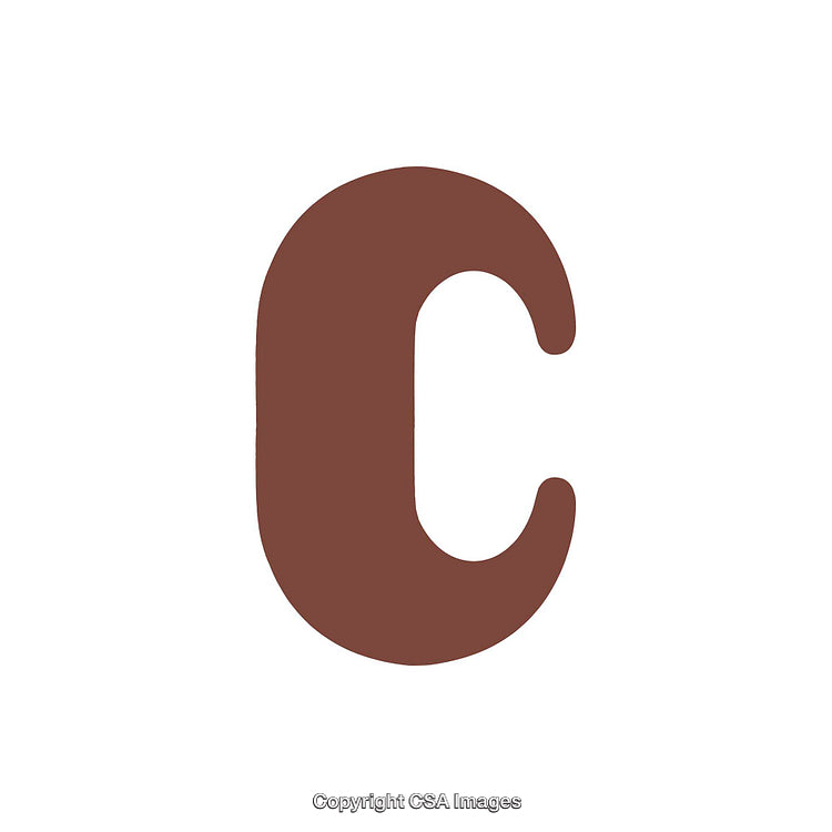 Bold Brown Letter C on a Clean White Background