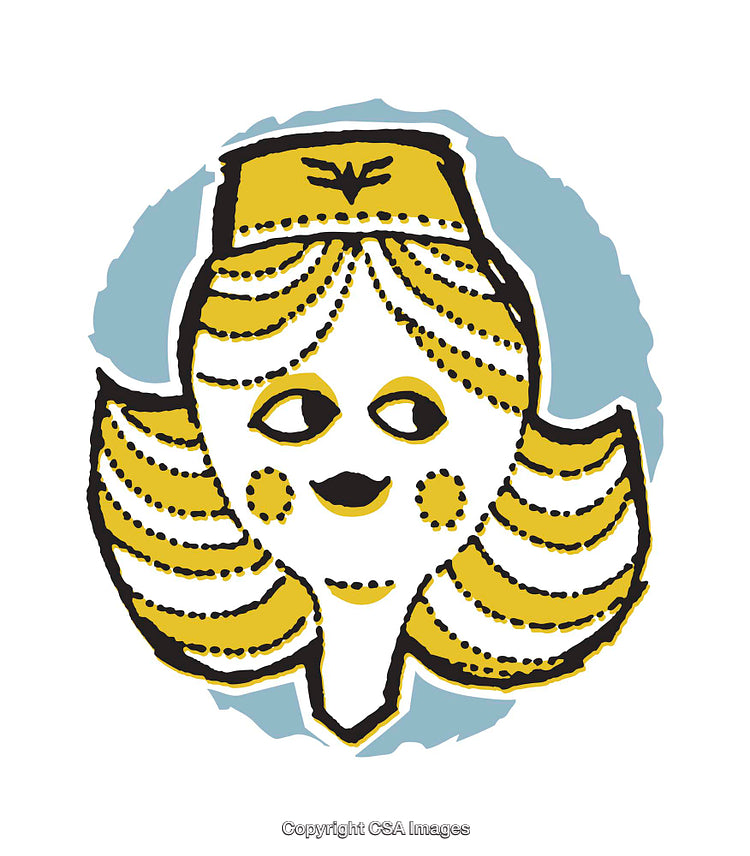 Colorful Illustration of a Stylized Face with Hair and Decorative Elements