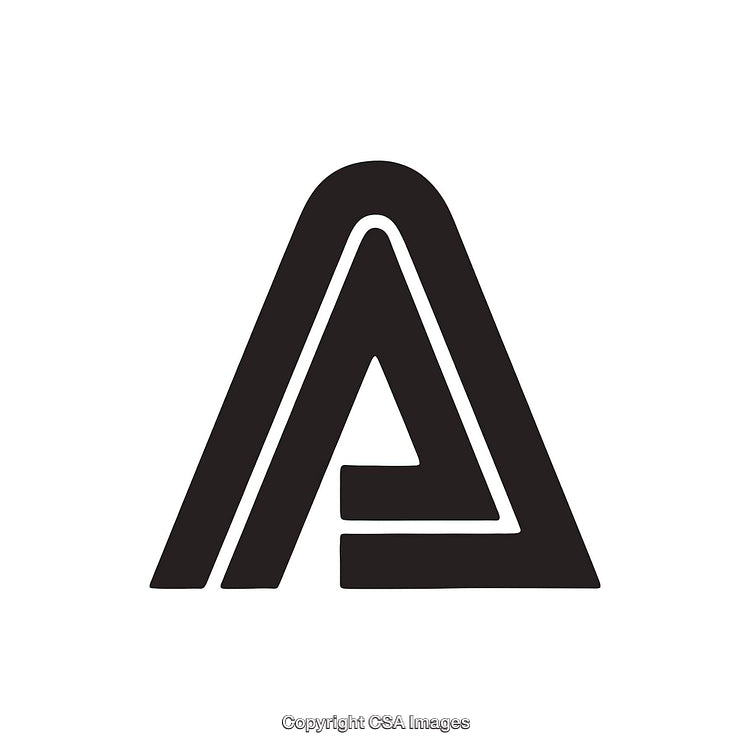 Simplistic Black and White Abstract Letter A Logo Design