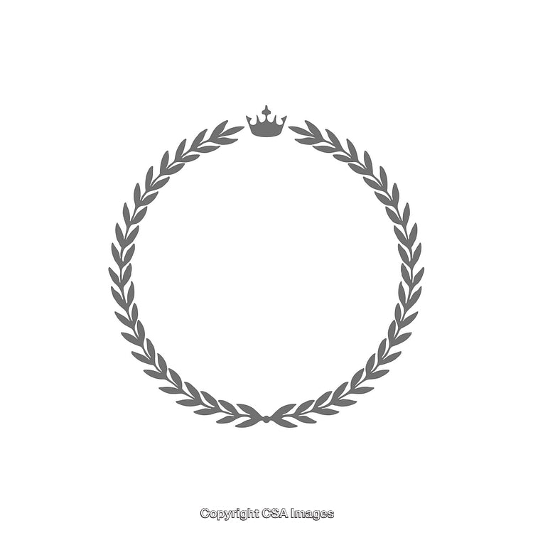 Elegant Laurel Wreath With Crown Symbolizing Honor and Achievement