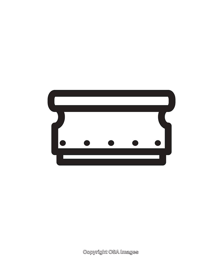 Simple Black and White Icon of a Rectangular Object with Rounded Edges