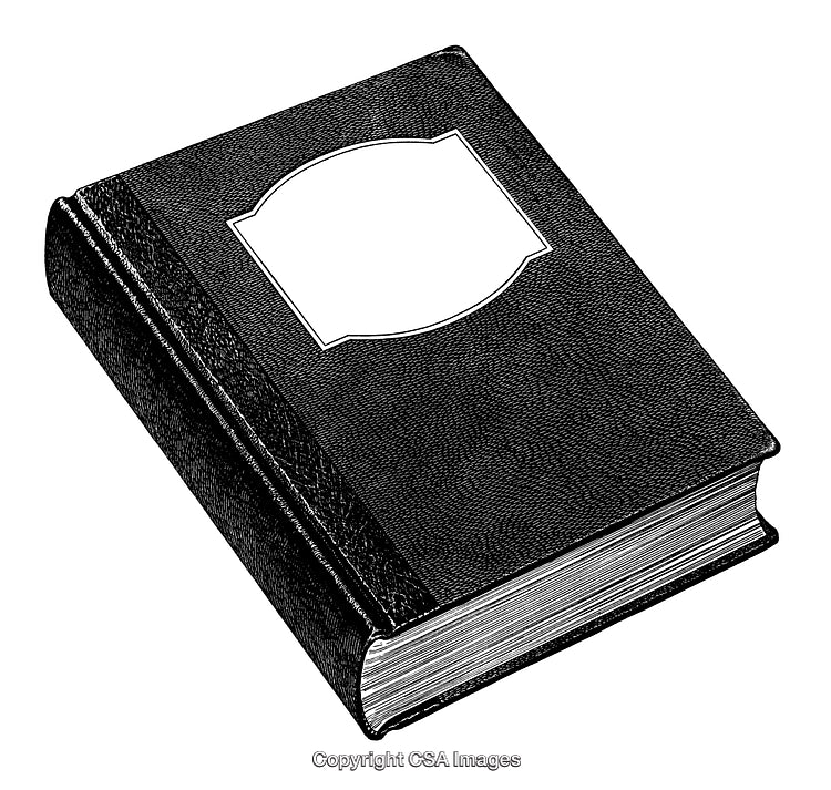 Detailed Engraving of a Traditional Closed Hardcover Book Design