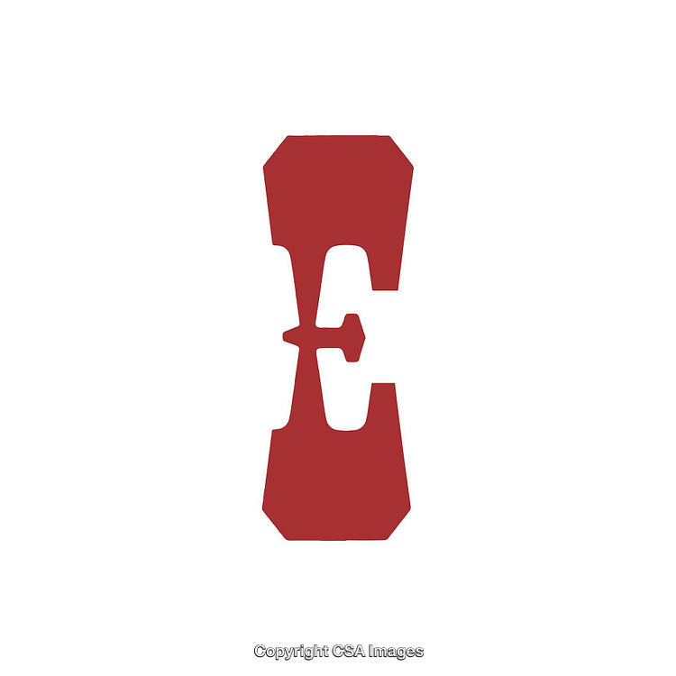 Abstract Red Letter E Design on White Background