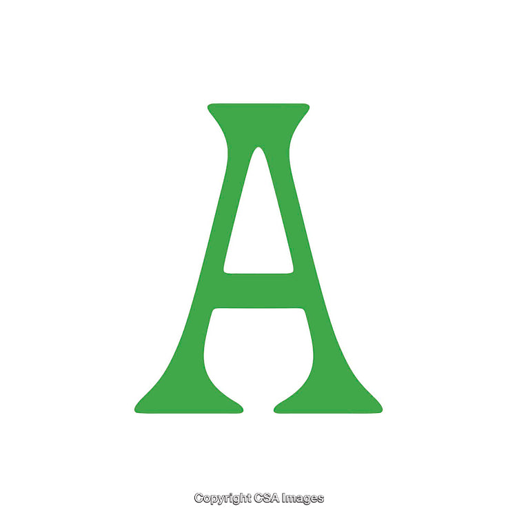 Green Letter A Illustration on a White Background