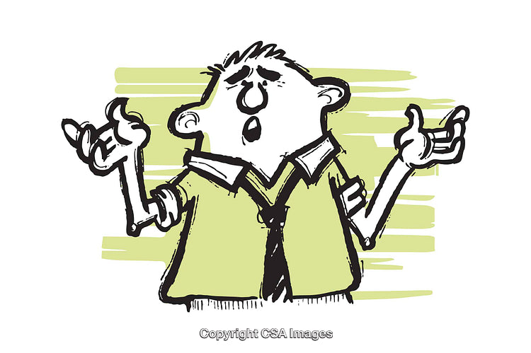 Expressive Cartoon Character Gesturing in a Green Background Illustration
