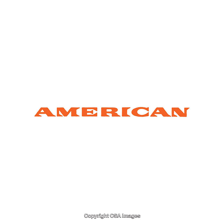 Bold Orange American Typography on White Background