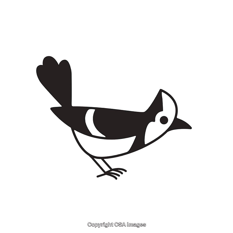 Monochrome Line Art Illustration of a Bird Icon Design