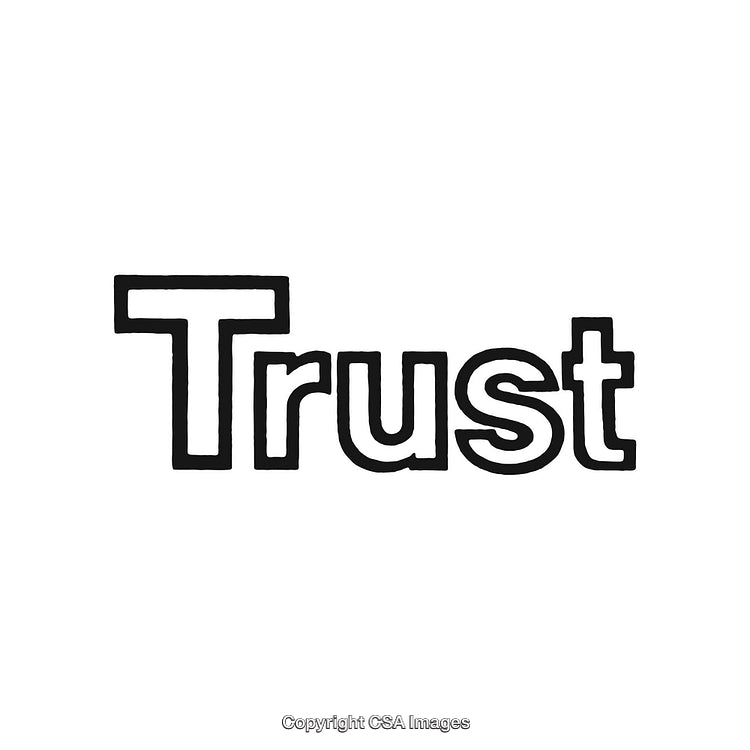 Trust Word Concept in Black Text on a White Background