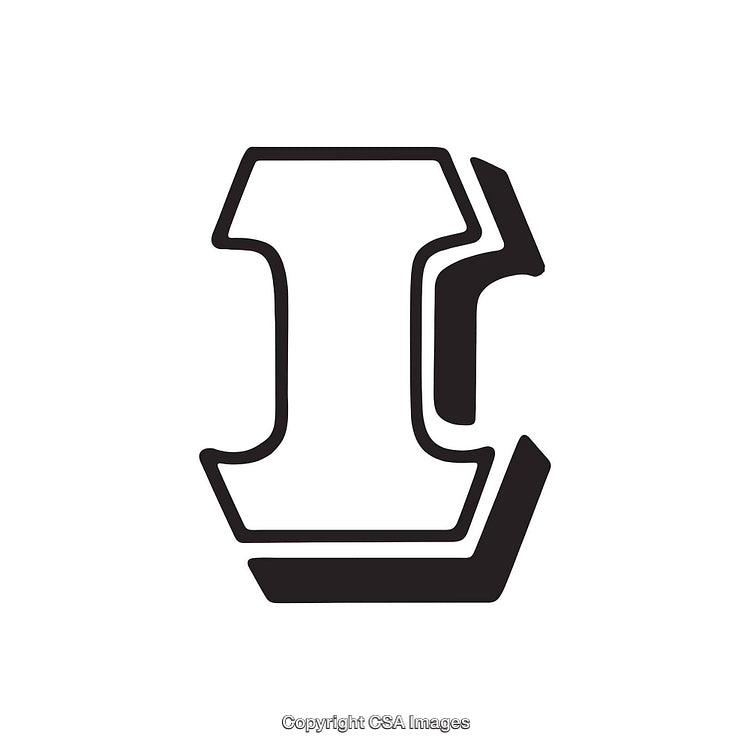 Stylish Black and White Graphic Design Featuring the Letter I Symbol
