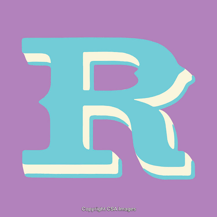 Colorful Illustration of the Letter R in a Bold Typography Design